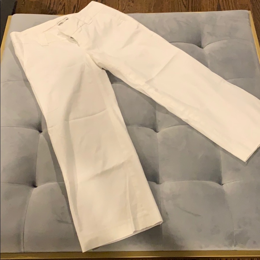 Banana Republic Super Soft White Wide Crop Pants 0